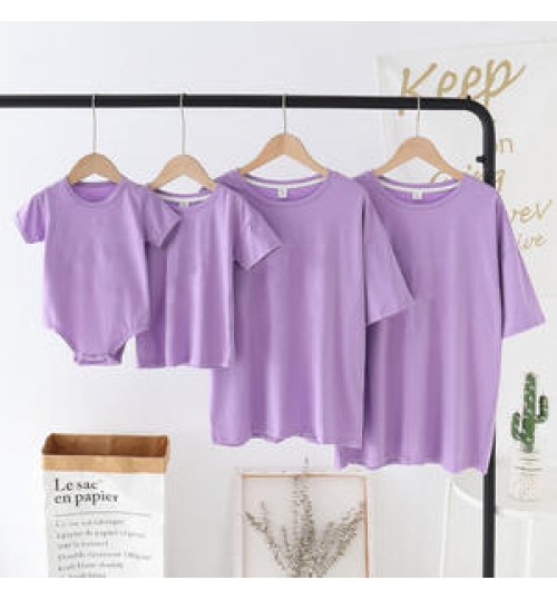 Custom Logo Women's Summer T Shirt Mommy And Me Clothing Matching Outfits For Family Clothes