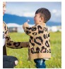 Custom Fashion leopard print pattern mom and me family matching clothing jacquard knit mommy and baby kids cardigan outfits