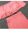 Family Matching Outfits Summer Ruffle Tops Off Shoulder T-shirt Skirt Dress Set For Mother And Me Family Matching Clothes