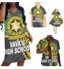 4-piece Sets Custom Casual Women Dress Matching Men Shirt Kids Shirt Tonga Vava u High School Polynesian family matching outfits