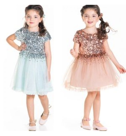 Girls Clothing Kids Clothes OEM Factory Custom Girls Clothing Kids Clothes Wholesale Party Sequin Flower Girls Dress For Little Girl Clothes Boutique