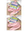 Girls Clothing Back To School 10Yrs Girls 2 Pieces Sets Daily Wear Child Clothing For Autumn Striped Colorful Rainbow