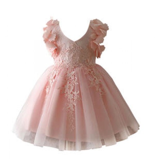 Children's princess dress tutu skirt girls summer gray pink new style dress for baby girl baby lace dresses
