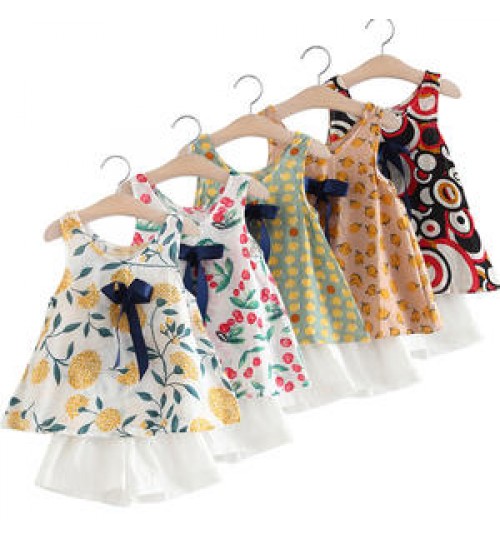 Skirt shorts suit printing new girl princess skirt children's clothing children's skirt dress girl kids clothing sets