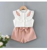 New Style Brand Kids Girls Clothing Sets Summer Baby Girls Clothes short Sleeve T-Shirt Pant Dress 2Pcs Children Clothes Suits