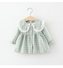 Children's Clothing Girls Dress Children's Plaid Doll Collar Princess Dress Shirt Children's Autumn Dress Spring and Autumn Full