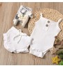 Summer baby cotton rib set 100% Cotton Short Sleeve Toddler Romper baby girl dress sets baby girl clothing sets summer