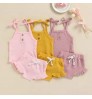 Summer baby cotton rib set 100% Cotton Short Sleeve Toddler Romper baby girl dress sets baby girl clothing sets summer