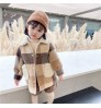 Plaid Winter Children Fall Clothing Girls Long Sleeve Coats Jacket Kids Girl's Plush Warm Jacket