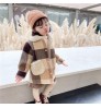 Plaid Winter Children Fall Clothing Girls Long Sleeve Coats Jacket Kids Girl's Plush Warm Jacket
