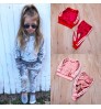 2022 Wholesale Casual Spring Autumn Winter 2 pieces Long Outfits Golden Velvet Girl Boy Children's Clothing Girls' Clothing Sets