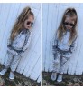 2022 Wholesale Casual Spring Autumn Winter 2 pieces Long Outfits Golden Velvet Girl Boy Children's Clothing Girls' Clothing Sets