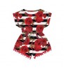 Customized Red Rose Stripe Printed Children's Summer Jumpsuit Little Girl Baby Clothes Cute Girls Clothing