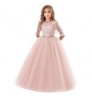 New princess lace flower embroidery Party Pageant kids dresses for girls of 6-14 years Wedding clothing