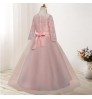 New princess lace flower embroidery Party Pageant kids dresses for girls of 6-14 years Wedding clothing