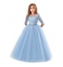 New princess lace flower embroidery Party Pageant kids dresses for girls of 6-14 years Wedding clothing