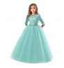 New princess lace flower embroidery Party Pageant kids dresses for girls of 6-14 years Wedding clothing