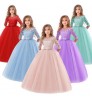 New princess lace flower embroidery Party Pageant kids dresses for girls of 6-14 years Wedding clothing