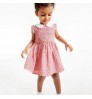 High Quality Kids Girls summer clothing 100%cotton Girls Cherry print smocked dress with perter pan collar 2T-7