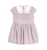 High Quality Kids Girls summer clothing 100%cotton Girls Cherry print smocked dress with perter pan collar 2T-7
