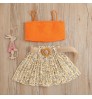 Wholesale Kids Clothes Boutique Girl Outfits Floral School Girl Costume Pleated Skirt Set Children s Clothing