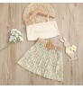 Wholesale Kids Clothes Boutique Girl Outfits Floral School Girl Costume Pleated Skirt Set Children s Clothing