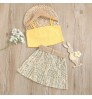 Wholesale Kids Clothes Boutique Girl Outfits Floral School Girl Costume Pleated Skirt Set Children s Clothing