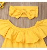 Manufacturer Fashion Cute Ribbed Cotton Kids Clothing Sets Baby Girl Clothes Bow 3pcs