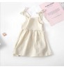 baby body Wholesale Kids Summer Clothing 2-6 Years Girls' Dresses, 4 Colors white baby Sling frocks Linen Cotton baby dresses