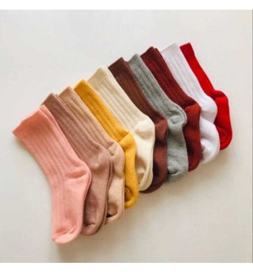 New Born Baby & Children Knee High Solid Color Socks Cotton Toddler Kids Girls Boys Fall Tube Socks Best Quality Best Price