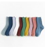 Wholesale boutique baby socks 10 candy colors cotton ribbed crew socks for school children socks custom made logo packaging