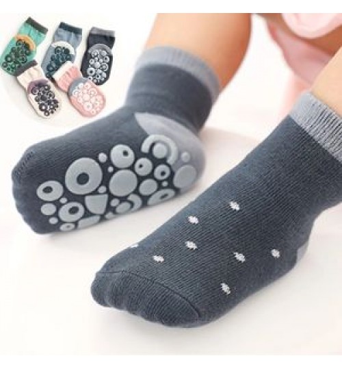 Toddler Kids Non Slip Newborn Anti Slip Baby Girl Knitted Socks Rubber Soles Floor Socks With Grips