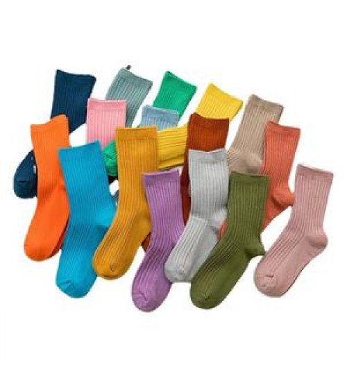 Wholesale cheap price high quality custom logo comfortable breathable cotton colorful kids socks pure color baby girl socks