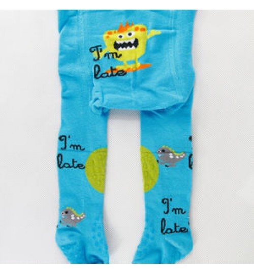 Candy Colored Cute Cartoon Knee-protected Crawling Tights Non-slip Baby Socks pantyhose tights