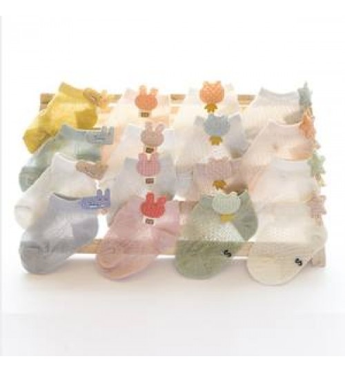 2020 new Baby socks summer thin ice silk mesh baby lace socks children short stocking cartoon socks