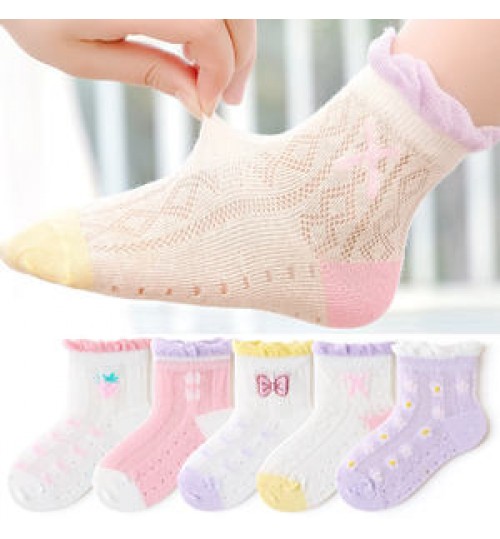 Wholesale Spring Summer Kids Thin Knit Mesh Socks Fashion Breathable Cute Cartoon Cotton Boy Girl Baby Student Children Socks
