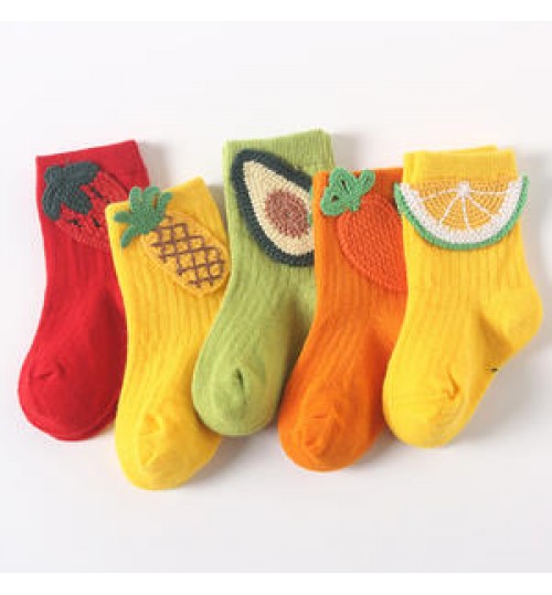 Cute Fruit Spring Baby Socks Cute Boy Girl Tube Anti Slip Baby Socks Cotton