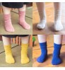Winter Candy Color Stripe Organic Cotton Socks Kids Children Cute Tube Crew Socks