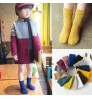 Winter Candy Color Stripe Organic Cotton Socks Kids Children Cute Tube Crew Socks