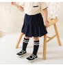 Popular Summer Children Socks Solid Color Parallel Bars College Style Girls Calf Socks