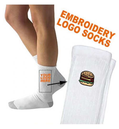 High Quality Sport Embroidery Custom Design Logo Socks With Packaging Wholesale Women Men Custom Knit Cotton Sock