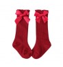 3073 Newborn Baby Girl Socks New Kids Bow Knee High Socks Toddler Soft Cotton Summer Bowknot Hollow Out Children Princess Socks