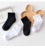 Wholesale New Black And White Color School Students Socks Soft Cotton Solid Color Children Socks