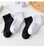 Wholesale New Black And White Color School Students Socks Soft Cotton Solid Color Children Socks