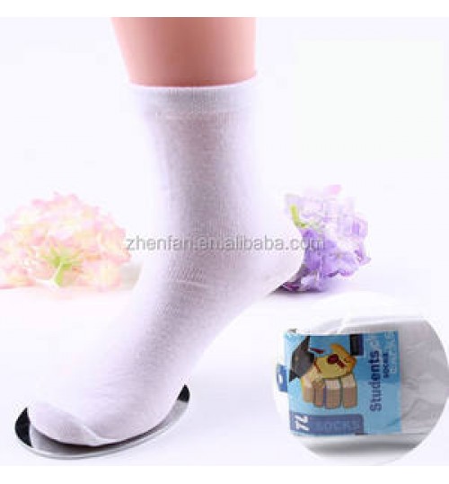 white cotton children school students socks