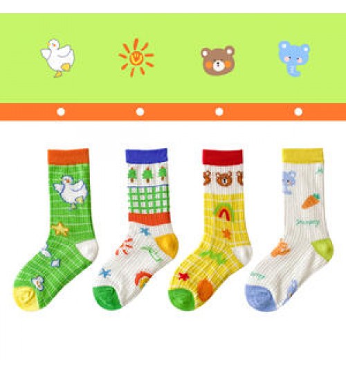 Newborn Cartoon Print Cotton Children's Mesh Socks Kids Boys Cotton Socks Baby Girls Casual Socks