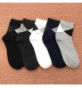 Wholesale sample Autumn Hot Sale Fashion Plaid Pure Color 5 Pairs Gifts Box Pack Breathable Cotton Business Men Socks