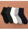 Wholesale sample Autumn Hot Sale Fashion Plaid Pure Color 5 Pairs Gifts Box Pack Breathable Cotton Business Men Socks