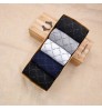 Wholesale sample Autumn Hot Sale Fashion Plaid Pure Color 5 Pairs Gifts Box Pack Breathable Cotton Business Men Socks