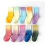 wholesale color cotton baby fashion girl tube crew sports children tie dye kids socks
